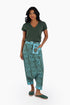 Embroidered linen belt with pocket